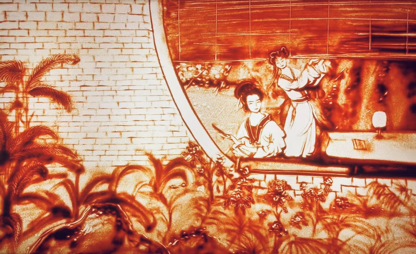 老师也妩媚/沙画是她手中开出的花