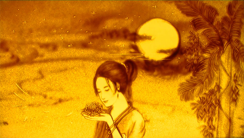 沙画诗词《声声慢》